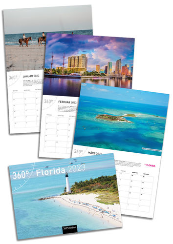 360° Florida Kalender - Wandkalender zum Aufklappen